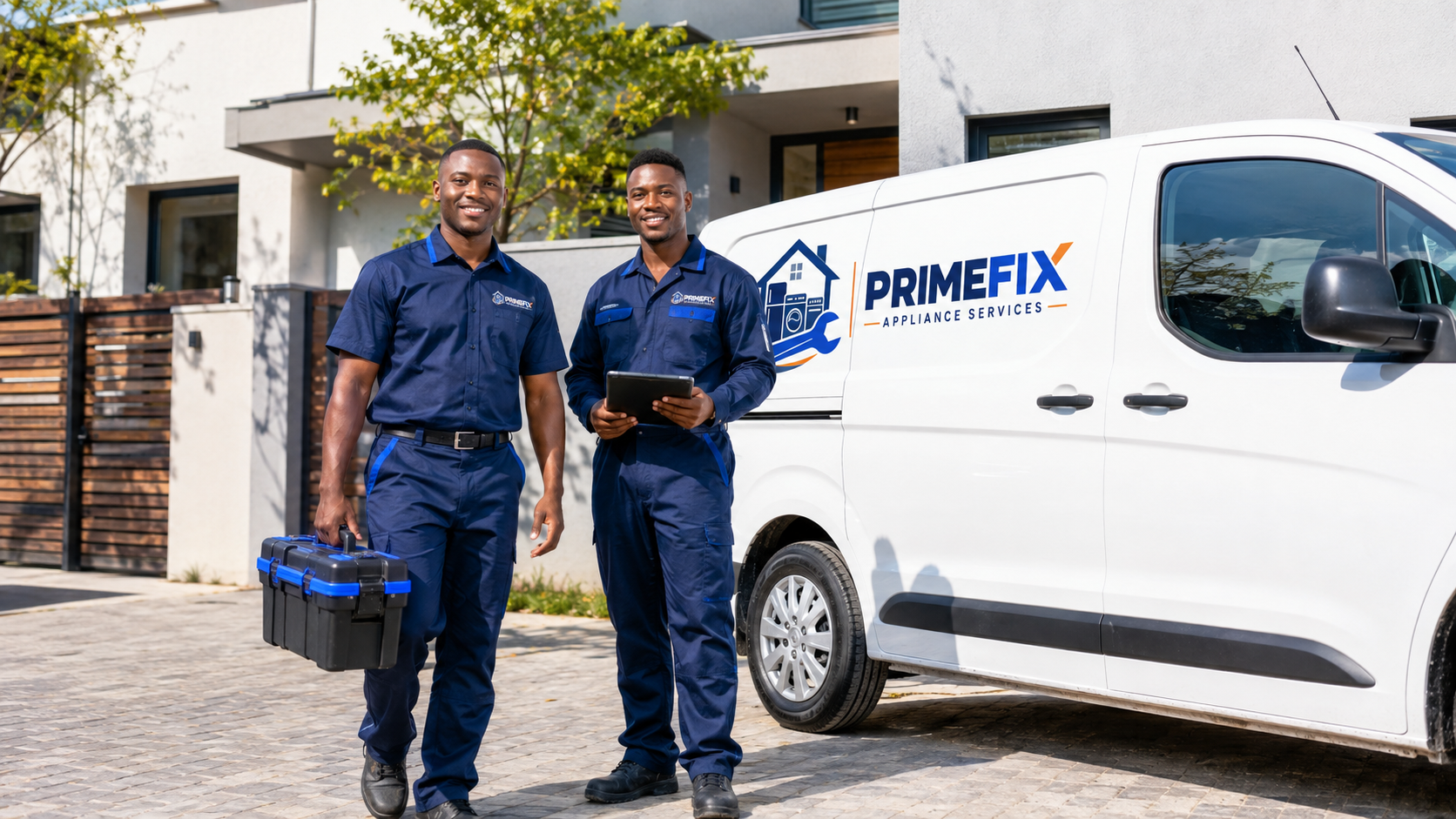 PrimeFix Appliance Services technicians and branded service van